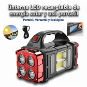 Linterna LED Carga Solar Portátil