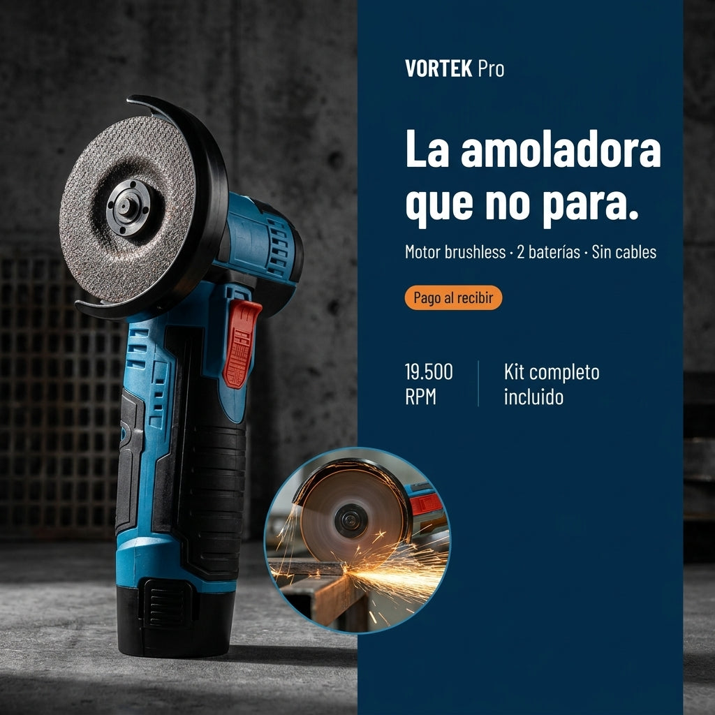 Amoladora Angular 2 Baterias - Sin cables y sin detener tu trabajo