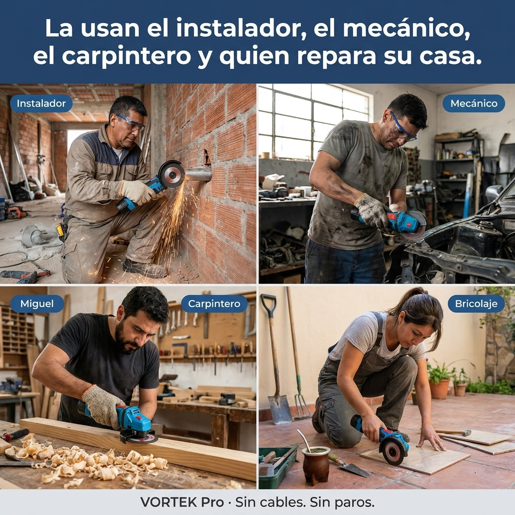 Amoladora Angular 2 Baterias - Sin cables y sin detener tu trabajo