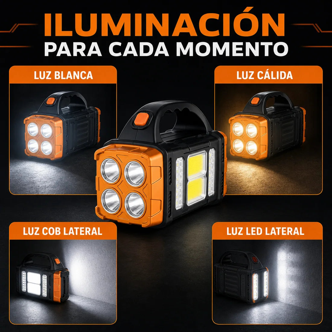 Modos de iluminación de la linterna Aurora